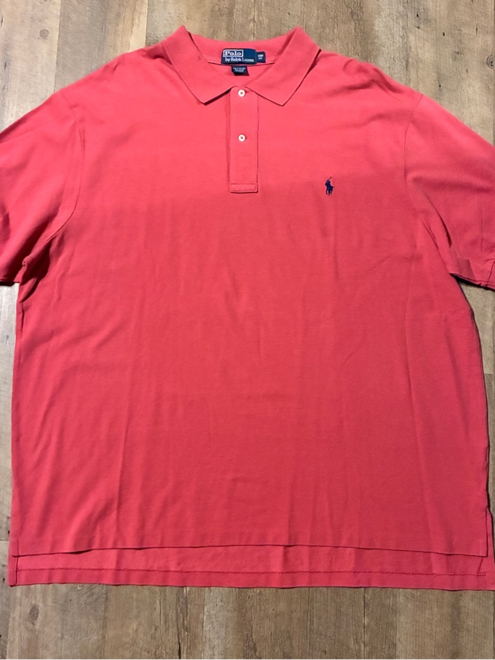 Ralph Lauren Men’s Coral Polo with Navy Pony Embroidery